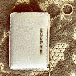 Michael Kors silver metallic wallet